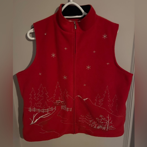 Northern Reflections Embroidered Red Vest XL - Picture 6 of 12